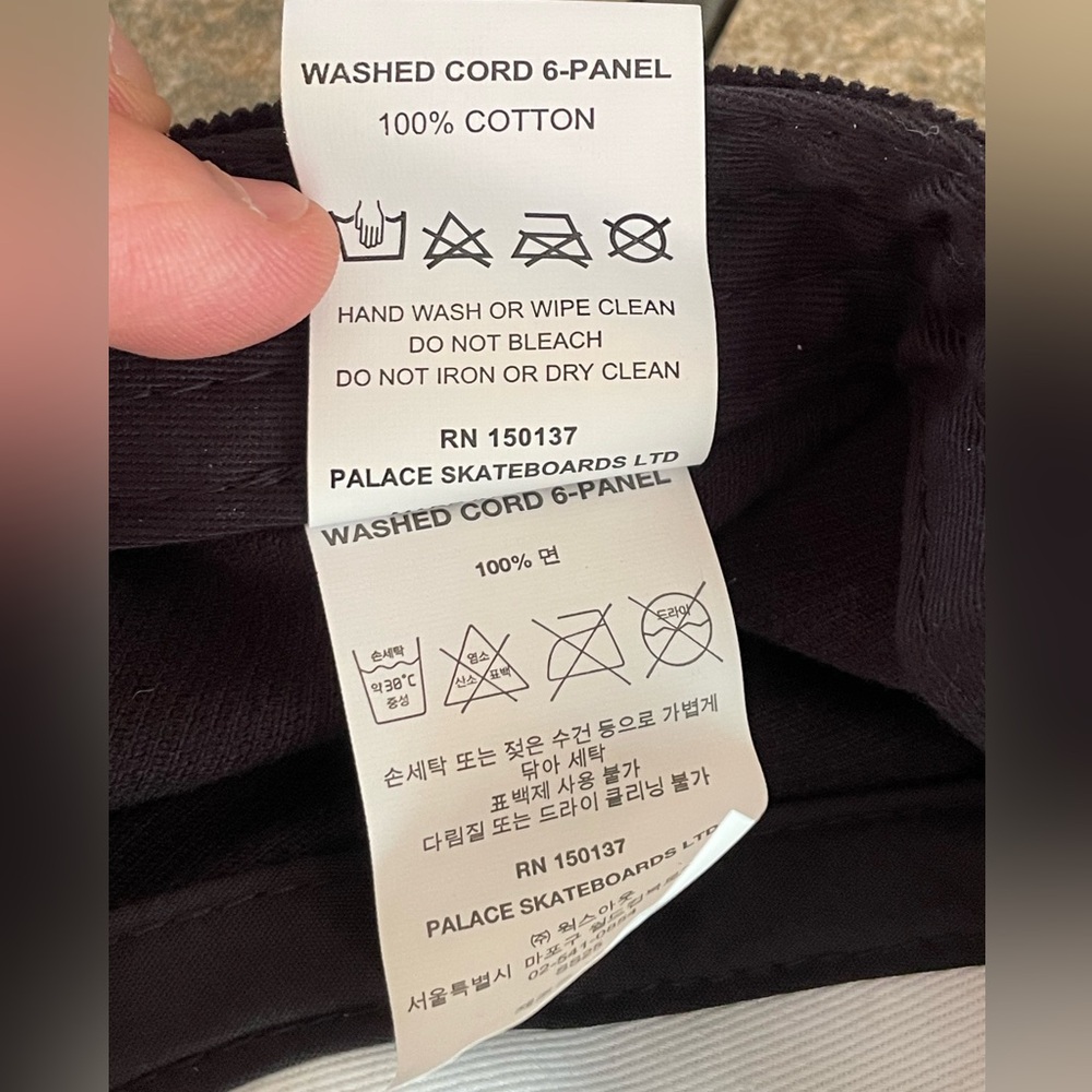PALACE Washed Cord 6 Panel Hat - Picture 4 of 5